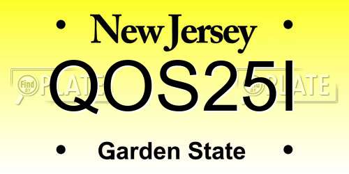 QOS25I New Jersey License Plate
