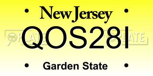 QOS28I New Jersey License Plate