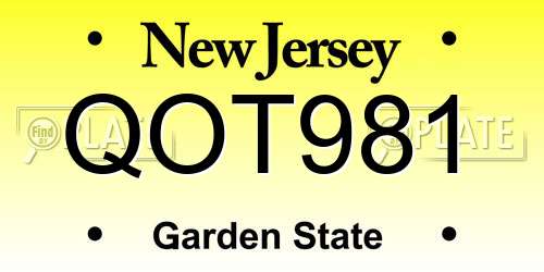 QOT981 New Jersey License Plate