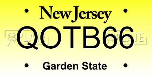QOTB66 New Jersey License Plate