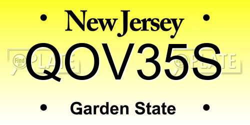 QOV35S New Jersey License Plate
