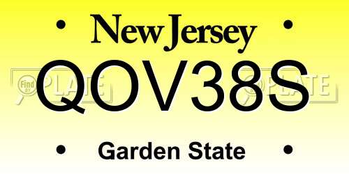 QOV38S New Jersey License Plate