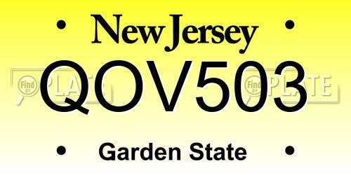 QOV503 New Jersey License Plate