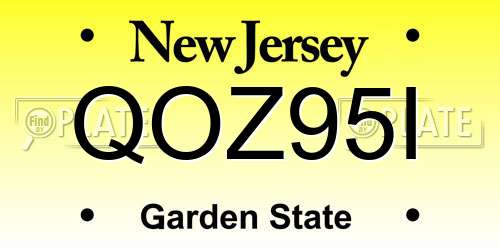 QOZ95I New Jersey License Plate