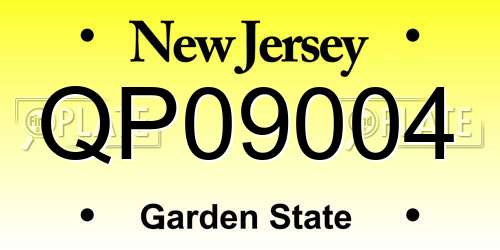 QP09004 New Jersey License Plate