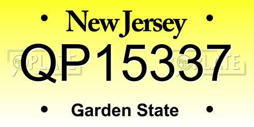 QP15337 New Jersey License Plate