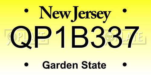 QP1B337 New Jersey License Plate