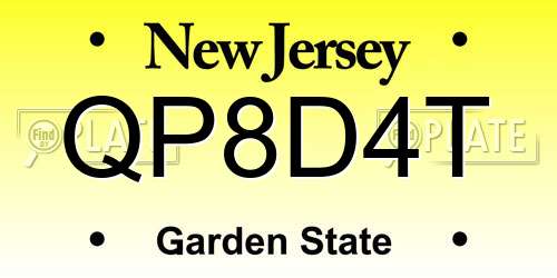 QP8D4T New Jersey License Plate