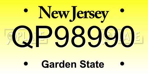 QP98990 New Jersey License Plate