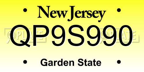 QP9S990 New Jersey License Plate