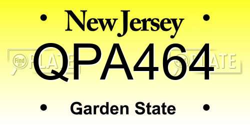 QPA464 New Jersey License Plate