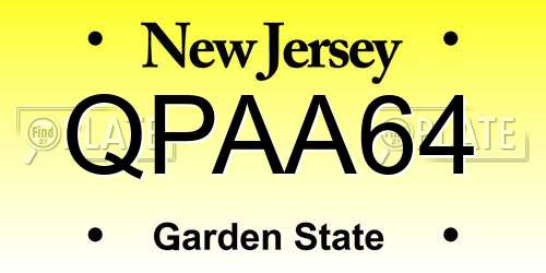 QPAA64 New Jersey License Plate
