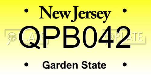 QPB042 New Jersey License Plate