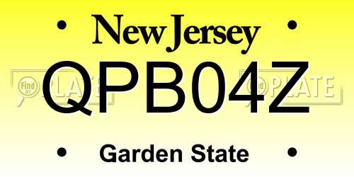 QPB04Z New Jersey License Plate