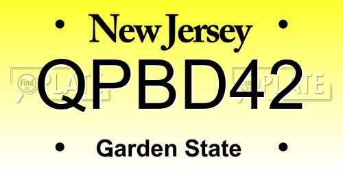 QPBD42 New Jersey License Plate