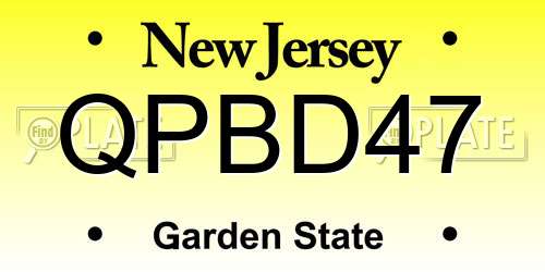 QPBD47 New Jersey License Plate