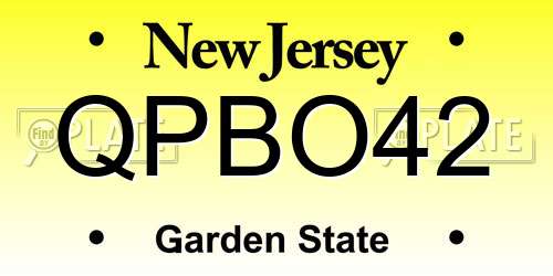 QPBO42 New Jersey License Plate
