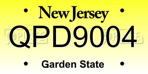 QPD9004 New Jersey License Plate