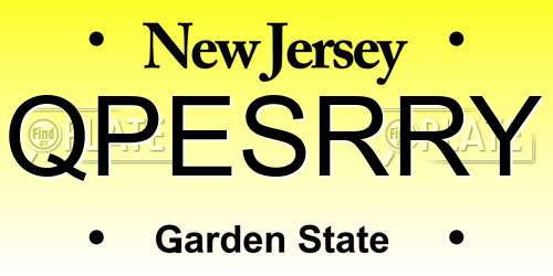 QPESRRY New Jersey License Plate