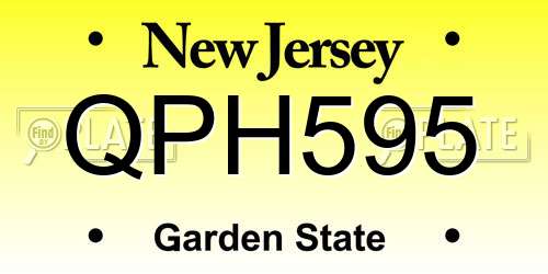 QPH595 New Jersey License Plate