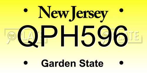 QPH596 New Jersey License Plate