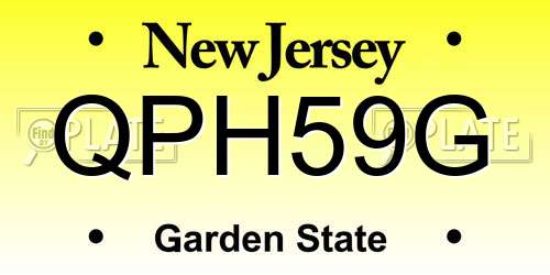 QPH59G New Jersey License Plate