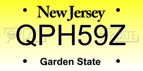 QPH59Z New Jersey License Plate
