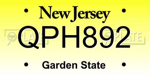 QPH892 New Jersey License Plate