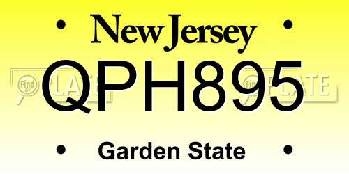 QPH895 New Jersey License Plate