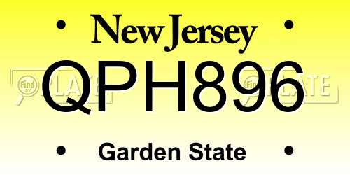 QPH896 New Jersey License Plate