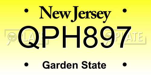 QPH897 New Jersey License Plate