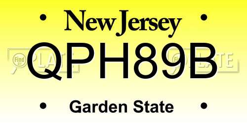 QPH89B New Jersey License Plate