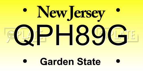 QPH89G New Jersey License Plate