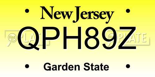QPH89Z New Jersey License Plate