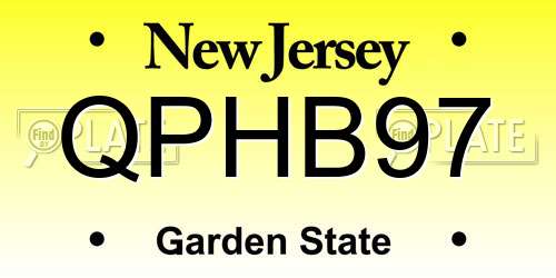 QPHB97 New Jersey License Plate