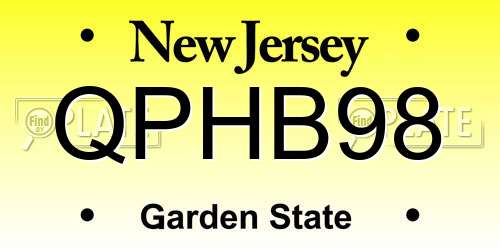 QPHB98 New Jersey License Plate