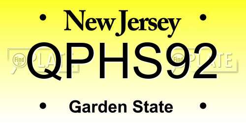 QPHS92 New Jersey License Plate