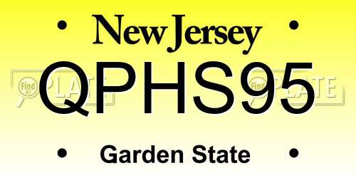 QPHS95 New Jersey License Plate