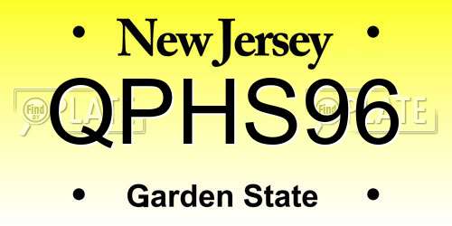 QPHS96 New Jersey License Plate