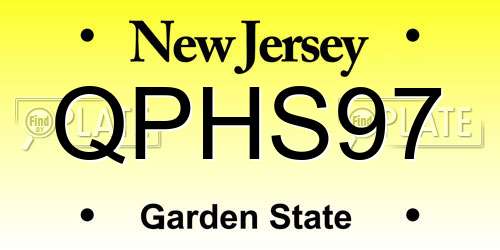 QPHS97 New Jersey License Plate