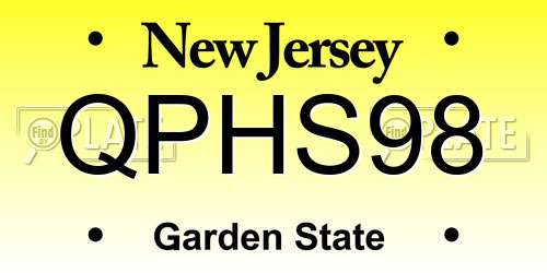 QPHS98 New Jersey License Plate