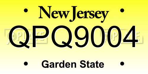 QPQ9004 New Jersey License Plate