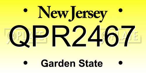 QPR2467 New Jersey License Plate