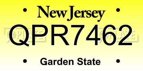 QPR7462 New Jersey License Plate
