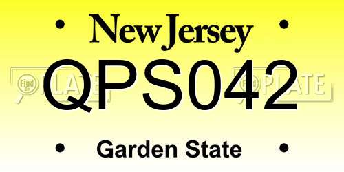 QPS042 New Jersey License Plate