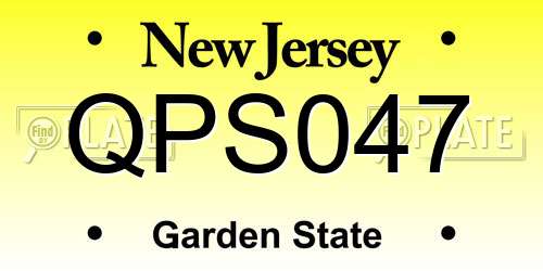 QPS047 New Jersey License Plate