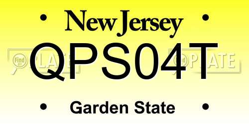QPS04T New Jersey License Plate