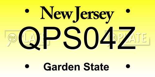 QPS04Z New Jersey License Plate