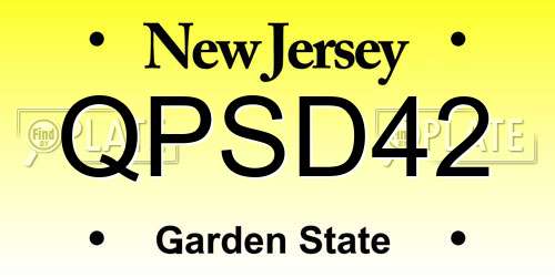 QPSD42 New Jersey License Plate