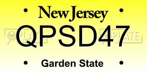 QPSD47 New Jersey License Plate